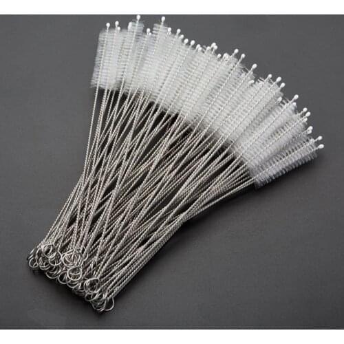 50/100pcs/lot Brushes For Reusable Plastic Straws Eco-friendly Stainless Steel Straw Brush 20cm Fit for 6mm 12mm Diameter Straws