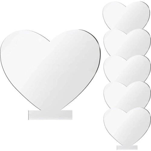 2mm Acrylic Sheet with Double Sided Protective for LED Light Base Signs DIY Display Projects Craft 6 Pieces ,(Heart)
