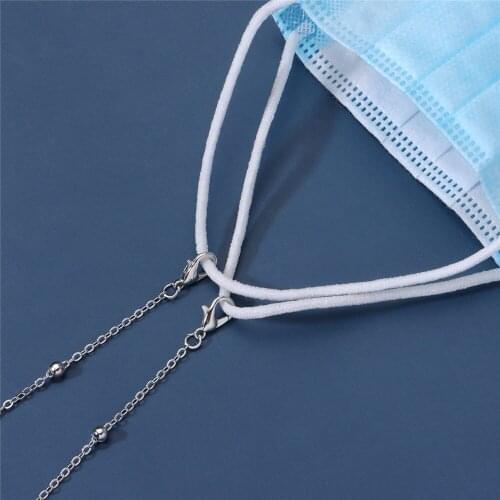 Fashion Beaded Cross Heart Chain For Mask Stainless Steel Glasses Chain Women Men Face Mask Necklace Neck Chain for Sunglasses