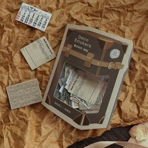 45 Pcs/pack Retro Era Decorative Sticker Set Diary Album Label Stickers Diy Stationery Stickers Gift Diary Deco Pack
