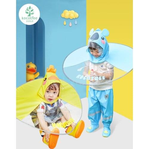 Childrens Flying Saucer Raincoat Cap Baby Small Yellow Duck Cape Poncho Rain Gear rain coat rain poncho toddler rain coat