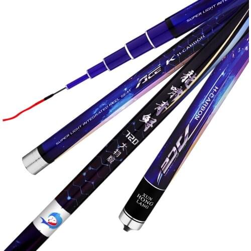 Long Section Taiwan Fishing Rod Ultra Light Hard Telescopic Fishing Rod Carbon Fiber Hand Pole for Carp Fishing Rod 4.5m-9.0m