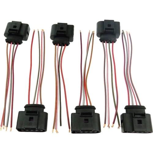 Qty 6 1J0973724 Ignition Coil Connector Repair Kit Harness Plug Wiring For A3 A4 A5 TT Bora Golf CC Tiguan Passat Fabia Jingrui