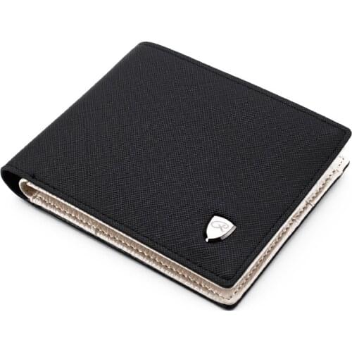 Mens Wallet Fashion Solid Color Cross Pattern Open Multi Card Position Wallet Men Leather Purse Men Carteira Billetera Hombre