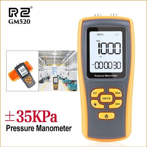RZ Pressure Gauge Manometer 150kPa Pressure Differential Tester USB Manometer Handheld Digital Pressure Manometer