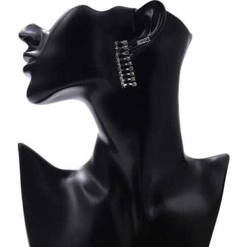 Fashion simple and irregular retro alloy inlaid zircon earrings temperament all-match womens earrings trendy charm