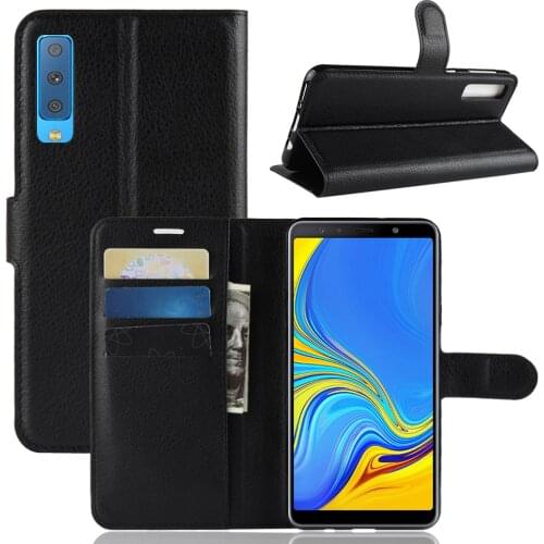 Fashion Wallet PU Leather Case Cover For Samsung Galaxy A7 2018 A750 Flip Protective Phone Back Shell With Card Holders