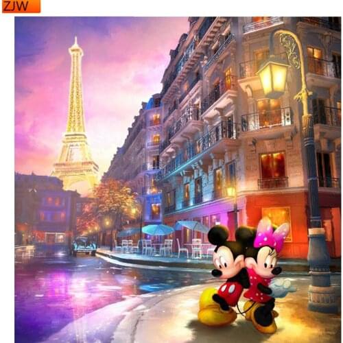 Cartoon Disney Mickey Mouse Friend Travelling DIY Diamond Painting Cross Stitch Needlework Diamond Mosaic Diamond Embroidery