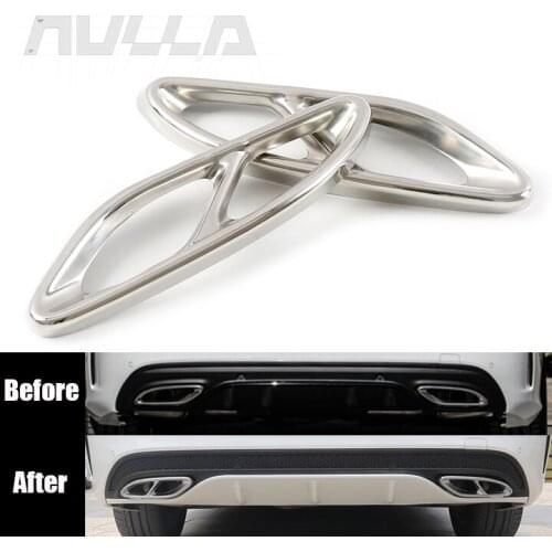 NULLA Exhaust Pipe Tips Steel Cover For Mercedes Benz GLC A B C E Class Coupe W205 W246 W212 W213 W176 X253 2016-2019