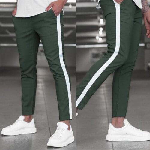 New Men Joggers Casual Pants Skinny Side stripe pencil Trousers Fashion Male Street Sweatpants Pants Party Date Relax Bottoms