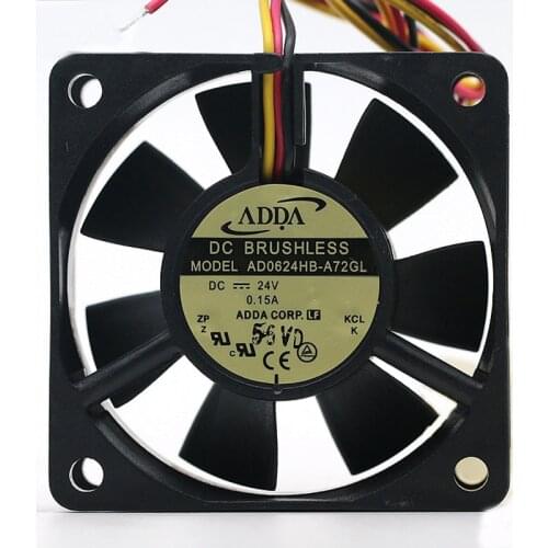 Original ADDA AD0624HB-A72GL 6025 24V 0.15A 6CM 3-lines inverter server cooling fan