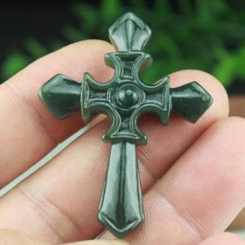 Genuine Natural Jade Bracelet Green Jade Cross Pendant Mens Women Real Chinese Xinjiang Hetian Jades Stone Accessorie Jewellery