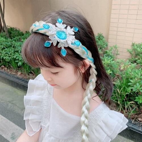 Beautiful Ice Princess Hairbands Baby Girl Wig Hair Bands Queen Snowflake Hair Clips for Lovely Girls Kids Hair Accessories