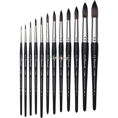 Raphael SoftAqua Synthetic, Watercolor Brush, Series 845, Round,Hold Twice As Much Color As Conventional Synthetics,Art supplies