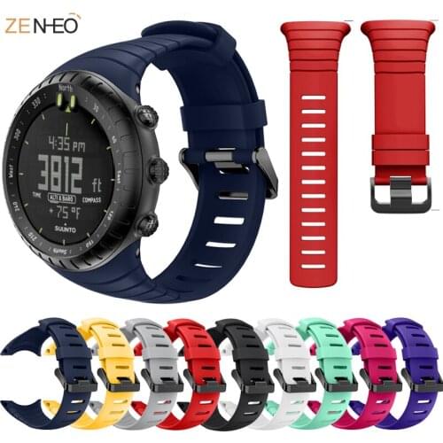 ZENHEO Silicone Watch Strap for Suunto Core Series Replacement Wrist Sports Bands with Metal Clasp for Suunto Core Smartwatch