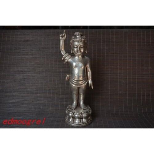Old Tibet silver Buddha statue/sculpture,Refers to the sky,Auspicious evil-proof ornaments,,collection& adornment