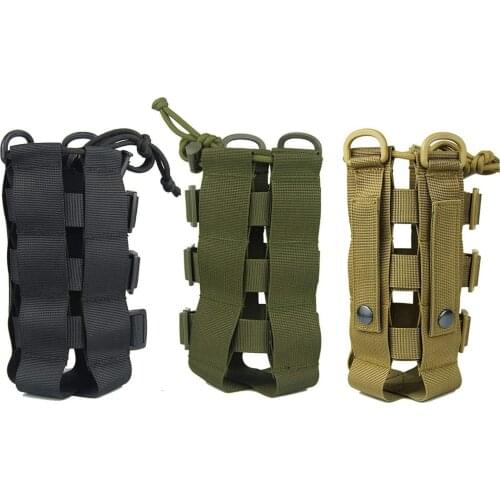 Tactical Molle Water Bottle Pouch Bag Military Outdoor Travele Camping Hiking Drawstring Water Bottle Holder Kettle Carrier Bag