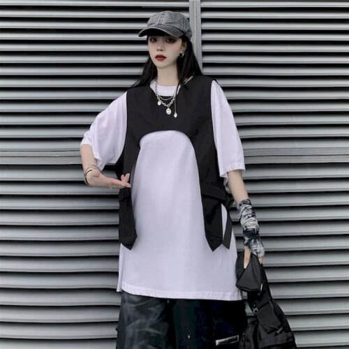 Dark Clothes Net Celebrity Trend Summer Foreign Korean Version Stacking All-match Black Tooling Vests For Men And Women