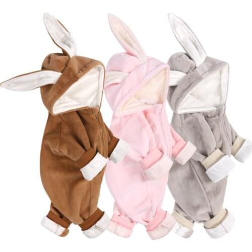 Newborn Baby Winter Jumpsuit Thickened Plus Velvet Kids Rabbit Romper Bunny Plush Rompers Dropshipping