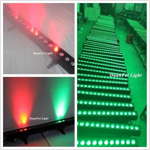 10PCS Indoor LED Flood Lamp Stage Wall Washer Bar LED RGBW Wall Washer DMX Light Wedding LED BAR 18x10W