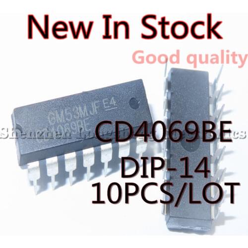 10PCS/LOT NEW CD4069BE DIP-14 CD4069 CMOS Six Inverters