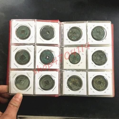 100% genuine, ancient Chinese copper coins, about 3 centimeters in diameter, one set, 60 pieces Antique Collections
