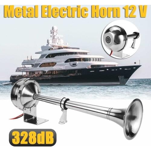 328DB 12V Super Loud Universal Air Horn Single Trumpet Chrome Compressor For Car Truck Boat Motorcycle