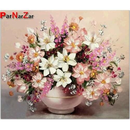 ParNarZar 5d Diamond Painting Full Drill Square/Round Diamond Embroidery Flower Picture of Rhinestone Mosaic Handmade Home Decor