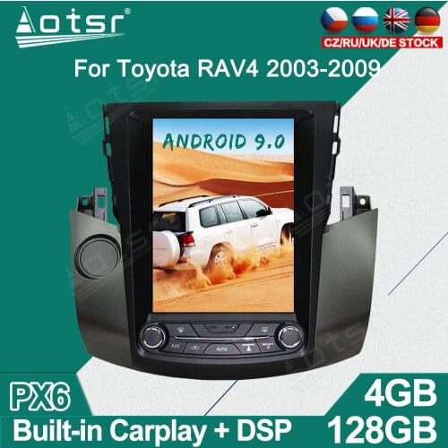 Tesla Style For Toyota RAV4 2003-2009 Android Car Radio Player GPS Navigation Auto Stereo Multimedia Video Headunit DSP carplay