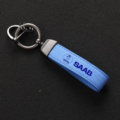 New Fashion Leather Keychain Key Rings with car logo for Saab 9-3 9-5 93 95 9000 900 9-7 600 428 03-10 99 9-X Car Styling
