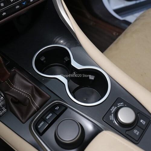 For Lexus RX Class RX350 RX405h 2016-2018 ABS Pearl Chrome Inside Interior Cup Holder Cover Trim car slyling accessories