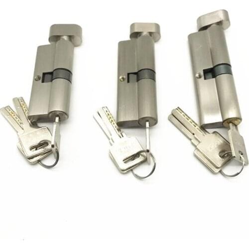 Door Hardware 60 70 80 90mm Security Copper Door Lock Cylinder Interior Bedroom Living Lock Handle Brass Key Locking