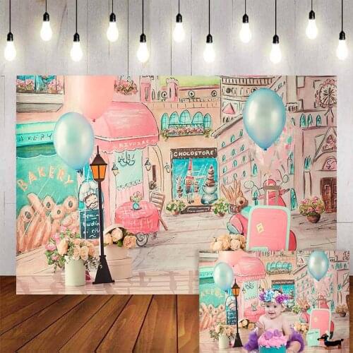 Mehofond Photography Background Candy Bar Balloons Dog Bakery Birthday Party Baby Shower Backdrop Photophone photocall Photo