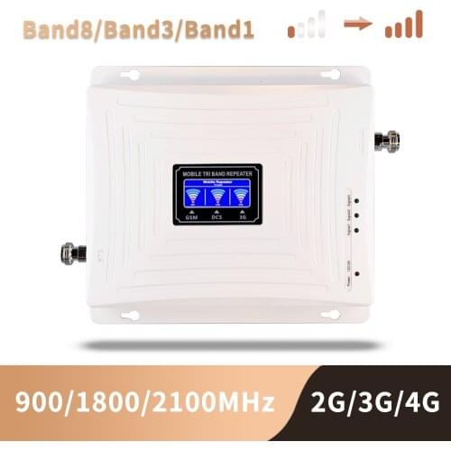 GSM 3G 4G Cell Phone Booster Tri Band Mobile Signal Amplifier Cellular Repeater GSM DCS WCDMA 900 1800 2100 Mhz