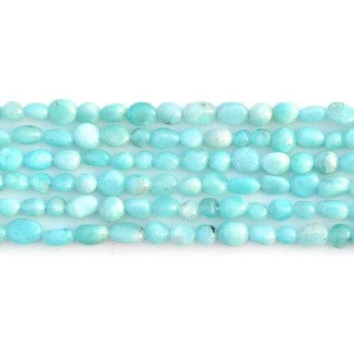 Joanlyn Natural Amazonite Chips about 4x6mm NOT Dyed Bright Blue Color 15 Inch Strand AM33