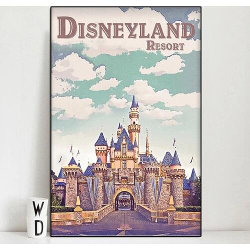 Disney Canvas Paintings Disneyland Paris Cartoon Mickey Mouse Prints and Posters Wall Art Pictures for Living Room Decor Cuadros