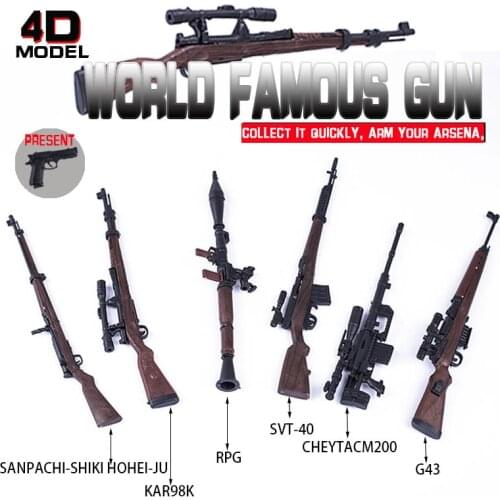 BRICKPANDA Military Weapons Building Blocks Soldier Action Figures Accessories Gun 98K RPG SVT-40 M200 38Rifle Model Scale Toy