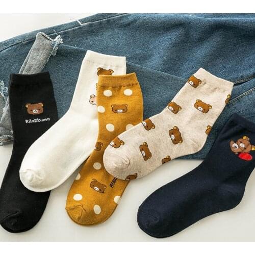 Funny Cartoon Animal Short Casual Socks Women Girls Lovely Cute Bear Korean Style Harajuku Comfortable Cotton Socks Wholesale