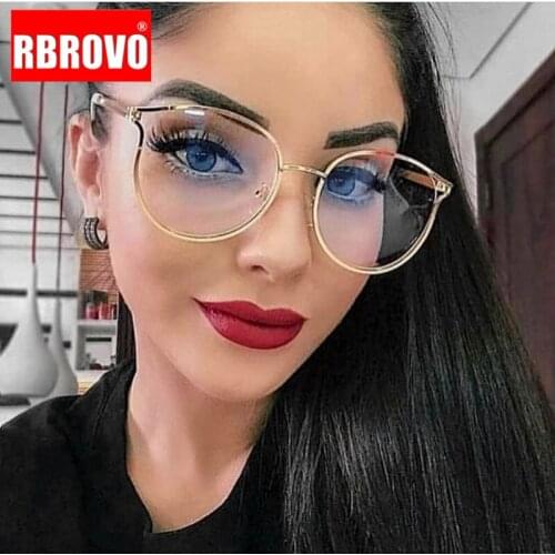 RBROVO 2021 Round Glasses Women Vintage Eyeglasses Women Retro Glasses Frame For Women Brand Luxury Lentes De Lectura Hombre