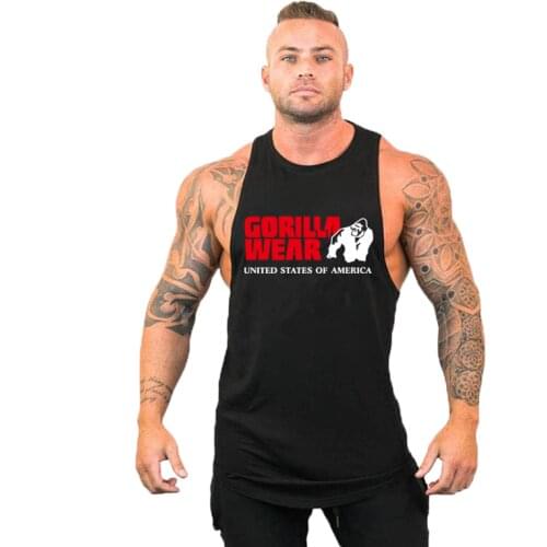 Gym Tank Top Men Fitness Gorilla Wear Bodybuilding Tank Tops Summer Gyms for Male Sleeveless Vest Shirts Muscle Undershirt