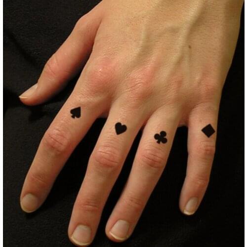 Pattern Cute Women Girl Temporary Tattoo Sticker Black Heart Smiley Design Finger Ear Arm Body Art Small Size Fake Tatto Sticker