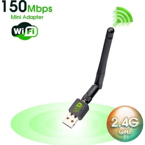 Mini Network Card USB WiFi Adapter 150Mbps 2DBI Dual Band Ethernet WiFi Receiver 2.4G Wireless Wi Fi Antenna WiFi Dongle