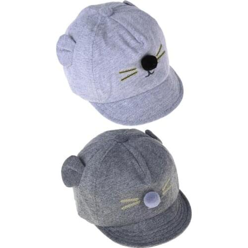 New Baby Hat Cartoon Cat Design Kids Baseball Cap Boys Girls Sun Hat
