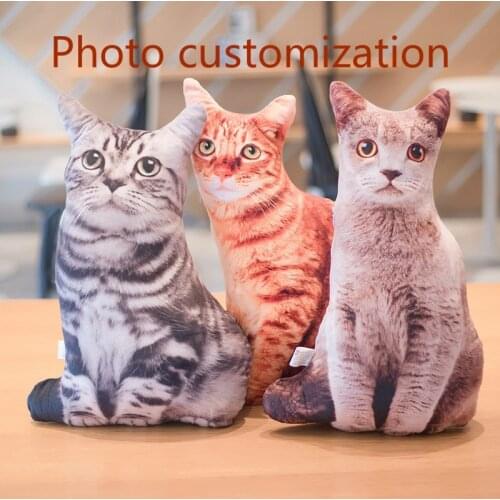 New Hot Photo customization cat DIY cushions Simulation 3D Creative gift dogs pillow Plush Toys Dolls Stuffed cats Dropshipping