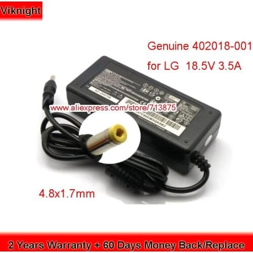 Genuine PA-1650-01 AC-C14 65W Charger 18.5V 3.5A AC Adapter for LG E200 E300 LGE23 RD405 RD40 R40 GS40