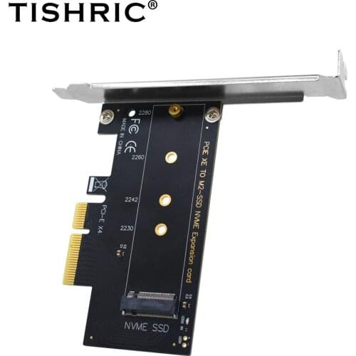 TISHRIC M.2 NVME SSD To PCIE 3.0 4X Adapter Board Support Hard Disk 2230/2242/2260/2280 Multiple Sizes M Key interface