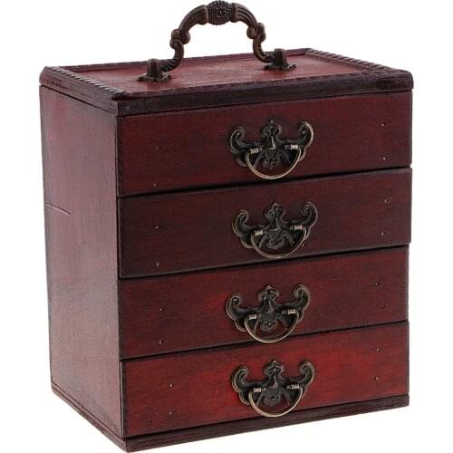 Collectibles Portable 4 Layer Drawer Chest Cabinet for Woman Jewelry Storage