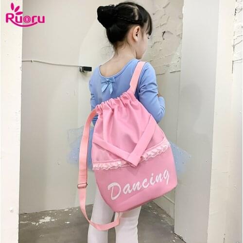 Ruoru Drawstring Ballet Dance Bag Kid Ballet Bag for Children Ballerina School Dance Backpack Kids Adult Gym Dancing Backpack