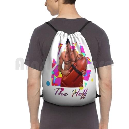 The Hoff Backpack Drawstring Bag Riding Climbing Gym Bag Hoff David Hasselhoff Baywatch 80S 90S Pamela Anderson Nightrider