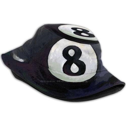 Billiards 8 Ball Women Men Fisherman Hats Bucket Caps 8 Ball Eight Ball Pool Ball Pool Players Pool Lovers Indoor Sport Pool